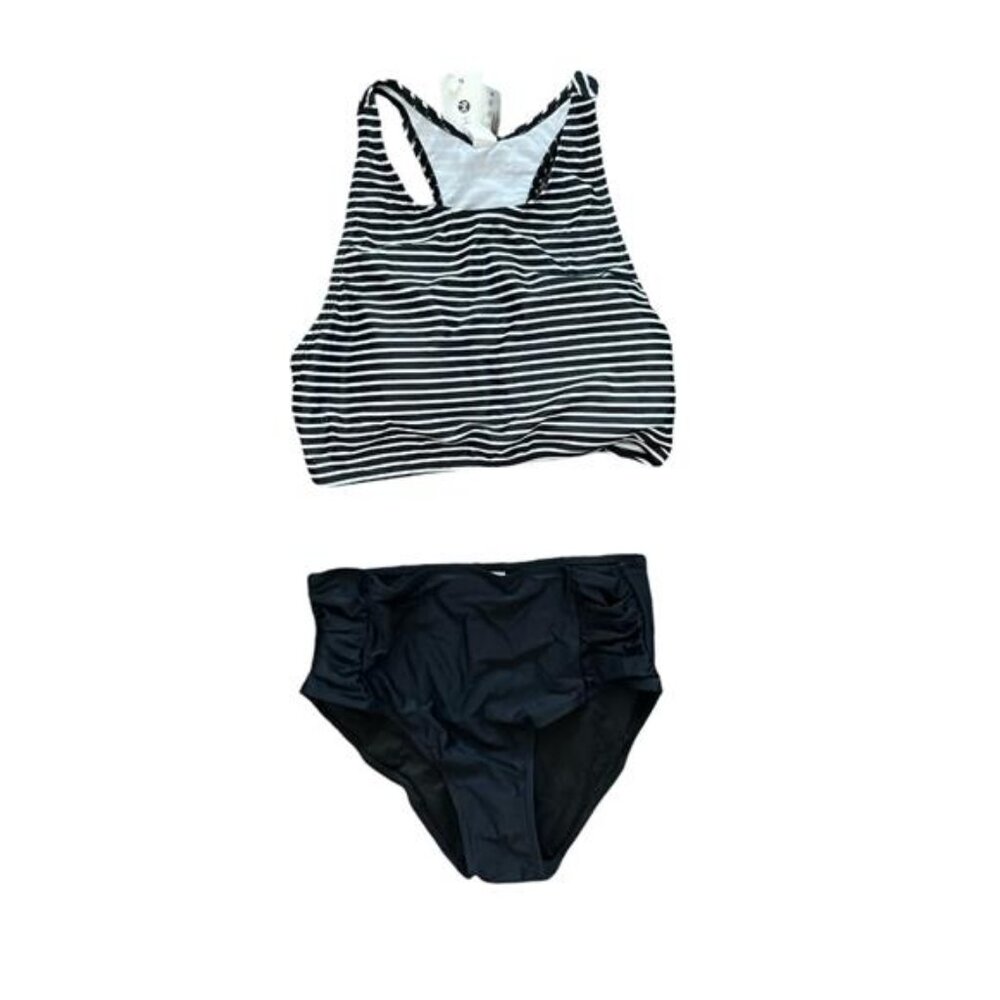 Holipick Women's High Waisted Racerback Crop Top Two Piece Bikini Set M